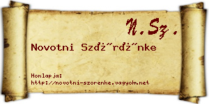Novotni Szörénke névjegykártya
